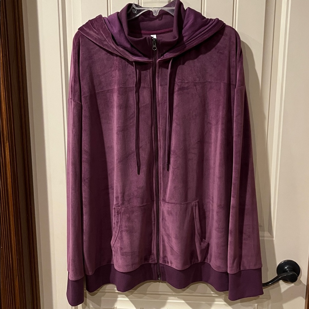 COZY Purple Zip-Up Hooded Jacket 2X women’s